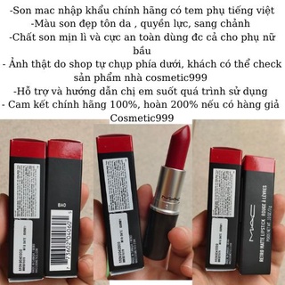 Son mac ruby woo chính hãng đỏ rượu đỏ đất Cosmetic999
