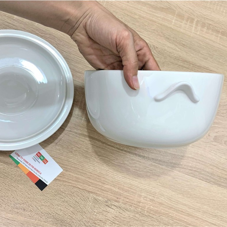 Thố sứ MINH LONG - 22cm (có nắp)