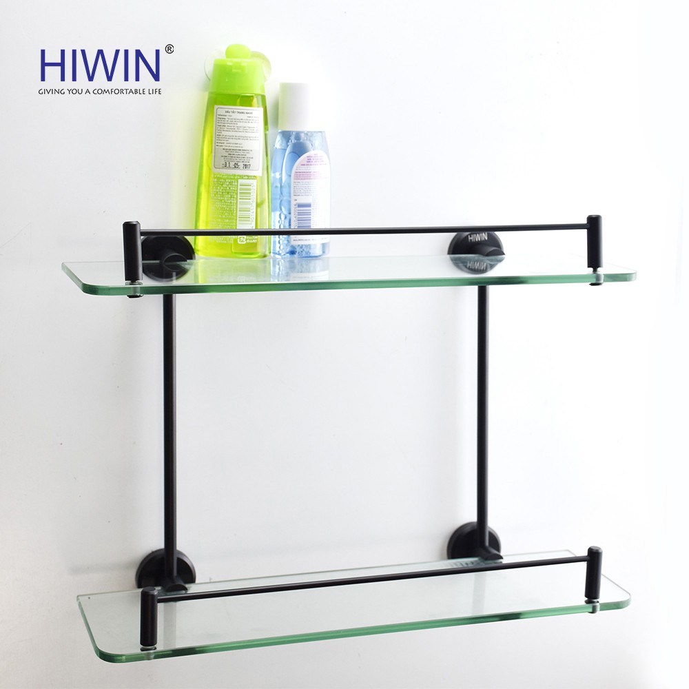 Kệ kính 2 tầng đa năng màu đen inox 304 Hiwin Y-542A