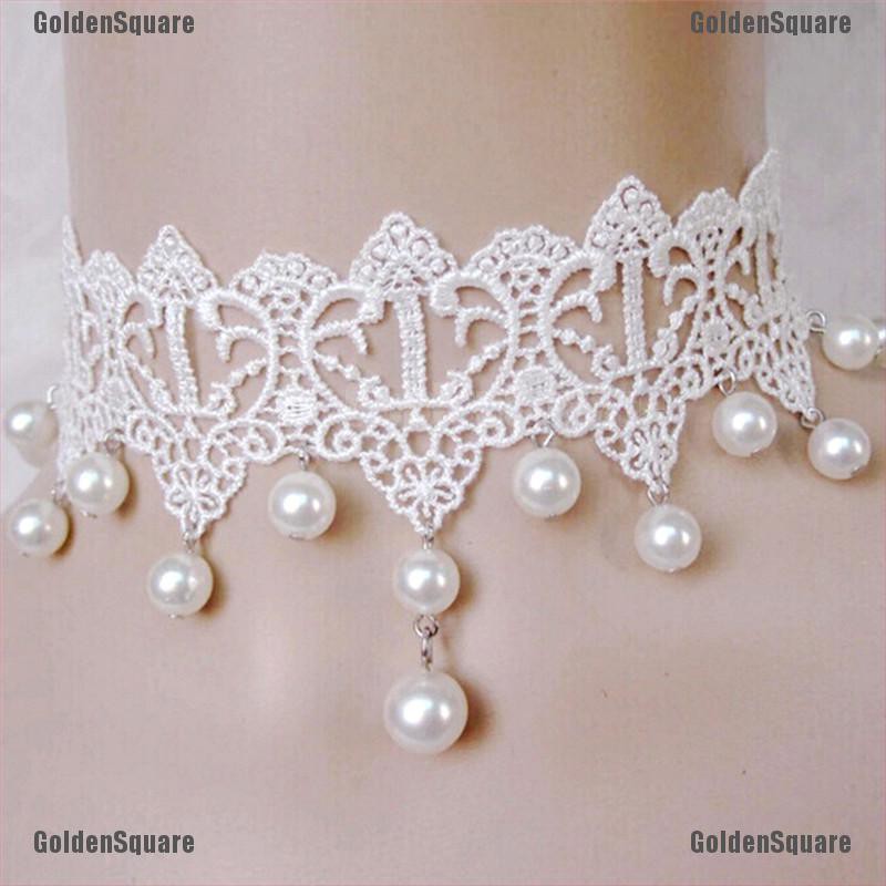 Vòng Cổ Ren Phối Ngọc Trai Nhân Tạo Thời Trang