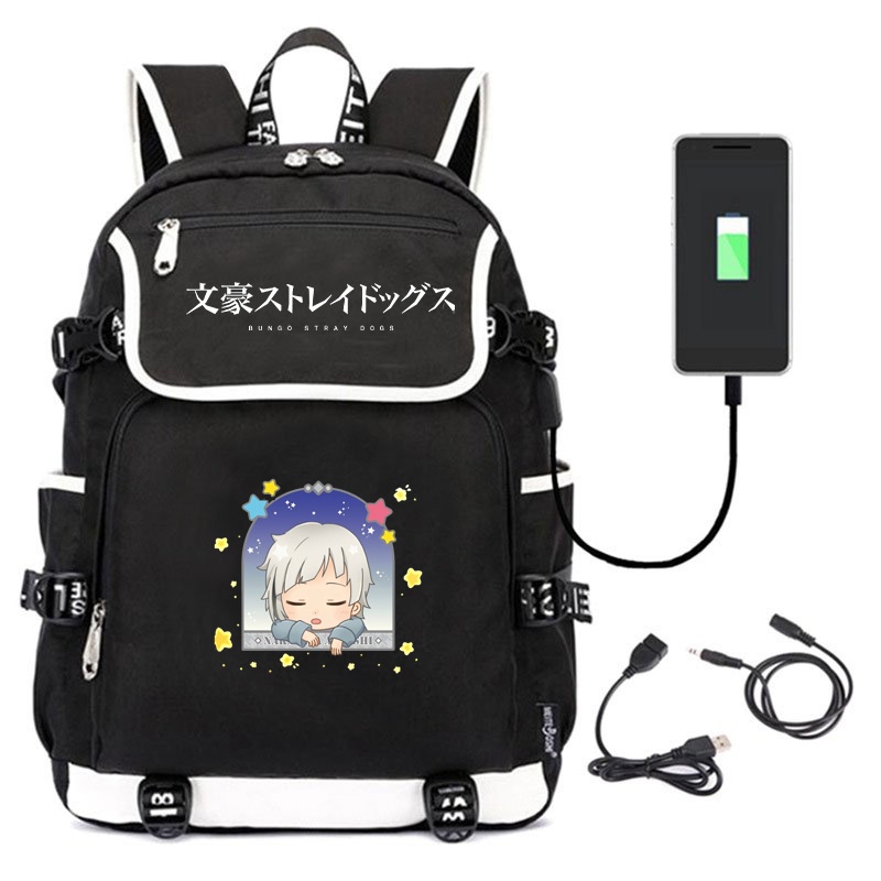 Balo nắp ngang in hình  anime BUNGOU STRAY DOGS chibi thiết kế thông minh đi học cho nam nữ
