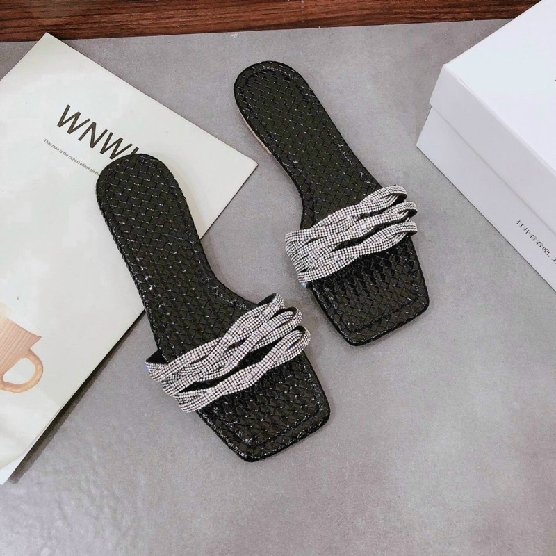 DÉP BẢNG DÂY ĐÁ XOẮN DA SI RẮN XINH