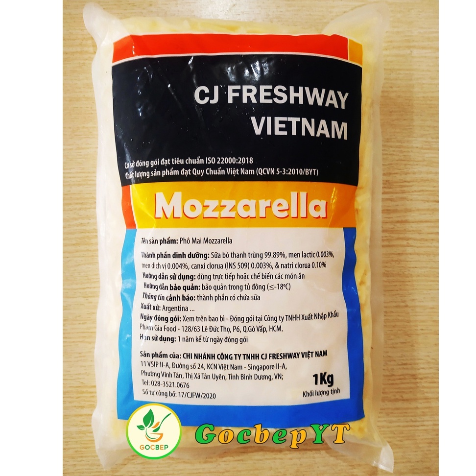 Phô mai Mozzarella, phô mai kéo sợi làm pizza CJ FreshWay 200g / 400g / 1kg