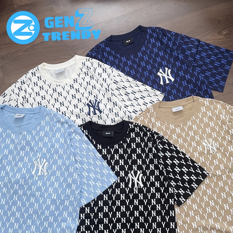 Áo thun NY monogram 100% cotton co giãn 4 chiều nam và nữ Genz Trendy