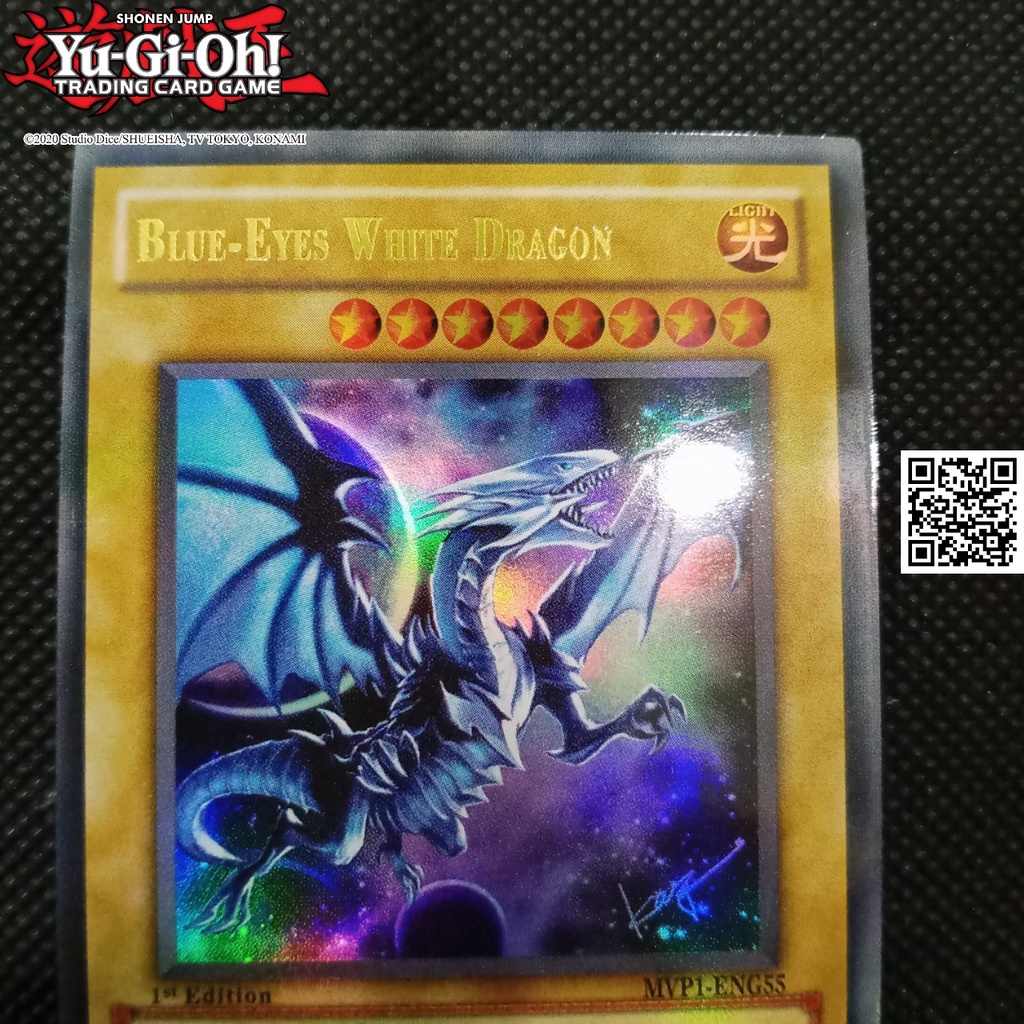 XÃ HÀNG Lá Yugi Oh Blue Eyes White Dragon có tem bạc phản quang bài hiệu ứng phản quang TẶNG Sleeves bọc bài 1458 D2 106