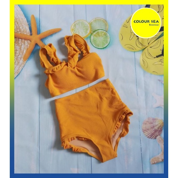 Bikini Vàng Cam 2 mảnh cạp cao (hàng quãng châu) | BigBuy360 - bigbuy360.vn