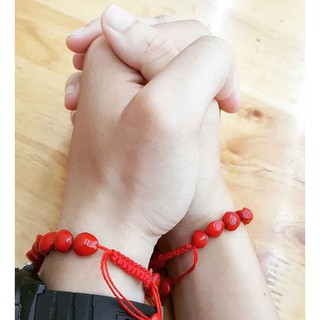 Vòng cặp hồng đậu - tín vật tình yêu cho nam và nữ, có thể điều chỉnh kích thước vòng