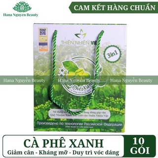 [hàng mới] CÀ PHÊ XANH - CÀ PHÊ KHÁNG MỠ THIÊN NHIÊN VIỆT 10 GÓI