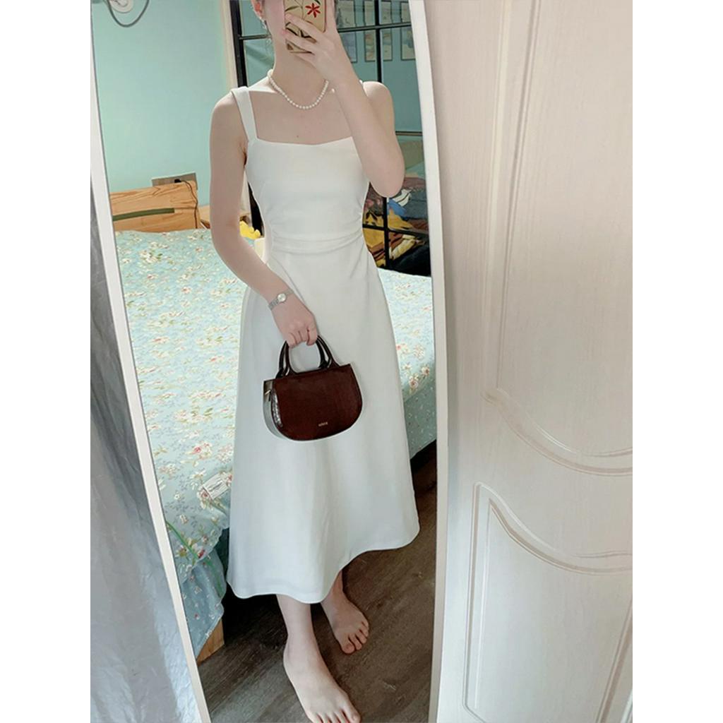 Đầm Hai Dây Màu Trắng Dáng Ôm Phong Cách Pháp Thời Trang Mùa Hè Hàng Mới 63467