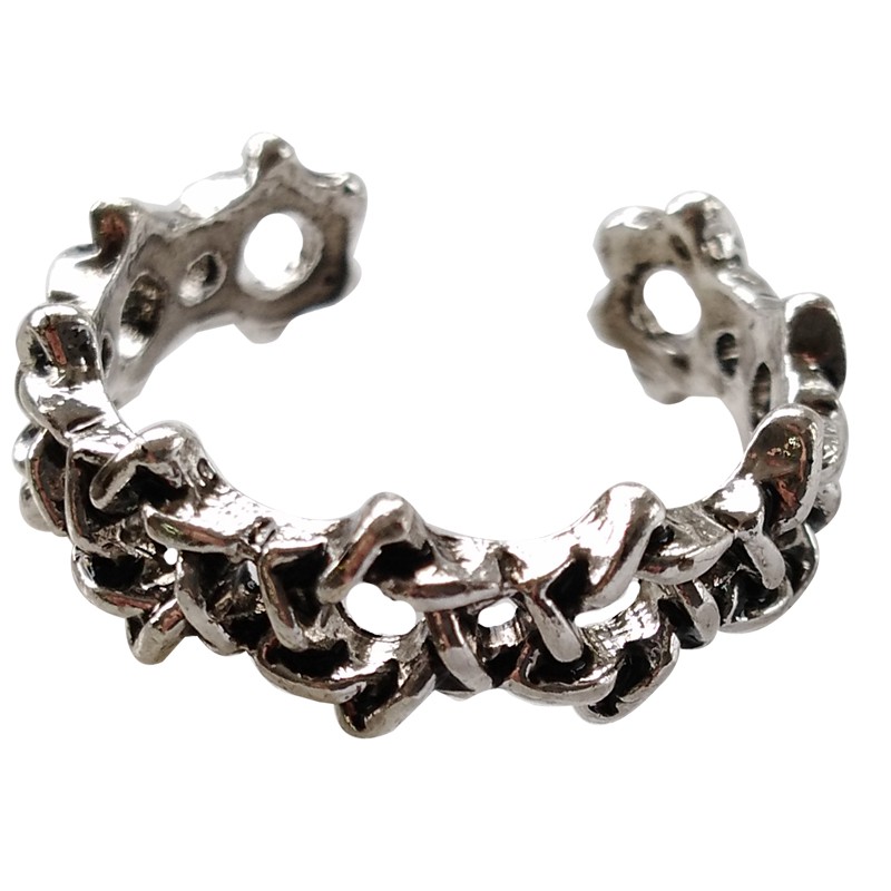 Nhẫn ngôi sao sáu cánh rỗng sành điệu hip-hop đường phố cá tính retro