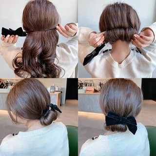 cột tóc xoắn nơ nhung