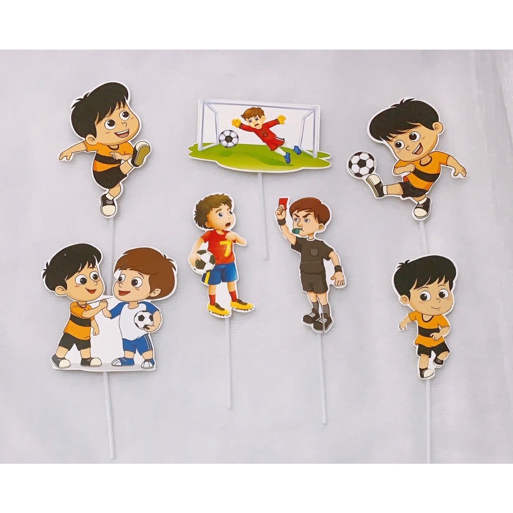 10 set cắm giấy bóng đá trang trí bánh