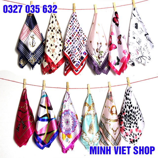 Khăn Lụa Turban Vuông Satin 50x50 CM