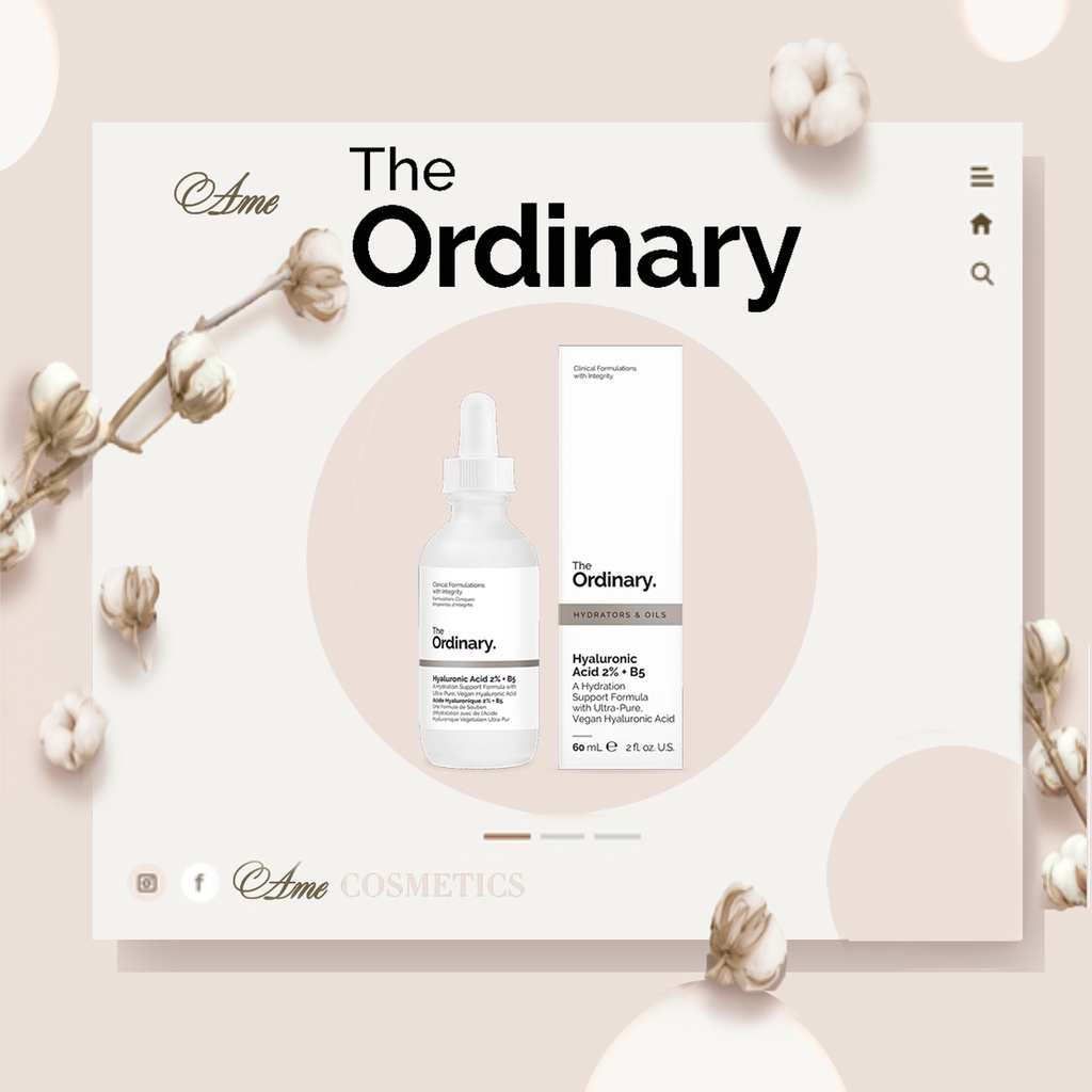 The Ordinary Hyaluronic Acid 2% + B5 - Serum cấp ẩm và phục hồi da (30ml)