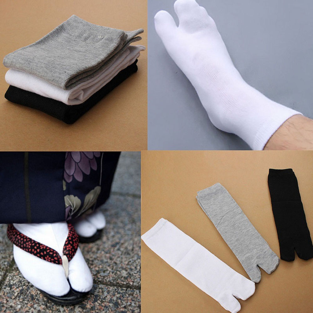 ☆YOLA☆ Geta Two Toe Socks Split Flip Japanese Kimono Sandal Flop Solid Tabi Ninja Unisex/Multicolor