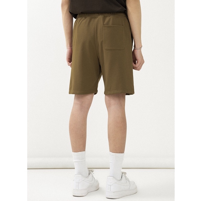 OWL BRAND ® JOGGER LOGO SHORT - Quần short nỉ thun màu nâu
