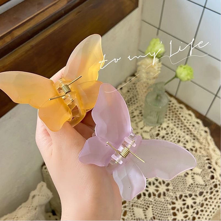 Kẹp Tóc Hình Bướm Trong Suốt Dễ Thương-Phụ Kiện Tóc Xinh Xắn, Sống Ảo, Đi Học, Đi Làm -Kẹp Tóc Nhiều Màu