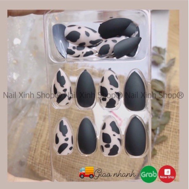 Bộ 24 móng tay giả ( tặng kèm keo + dũa + que gỗ ) móng nhọn from chuẩn - Nail Xinh Shop