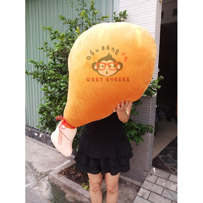 Gấu bông đùi gà cao 1m vải cao cấp mịn