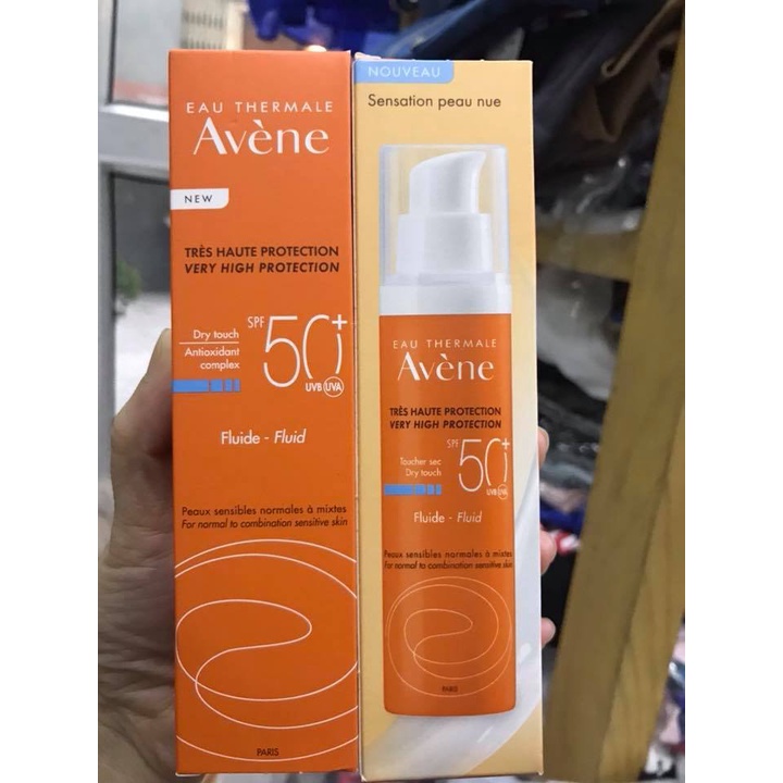 Kem chống nắng Avene Cleanance da dầu mụn / Avene Fluid da thường, hỗn hợp