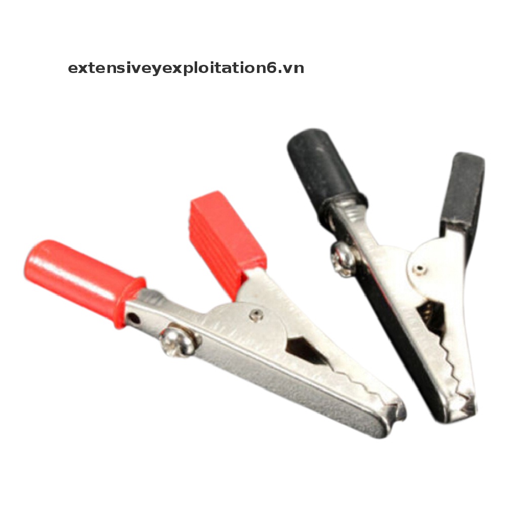 Set 2 kẹp thử điện E6VN màu đỏ và đen lỗ cắm điện 4mm dài 55mm tiện dụng