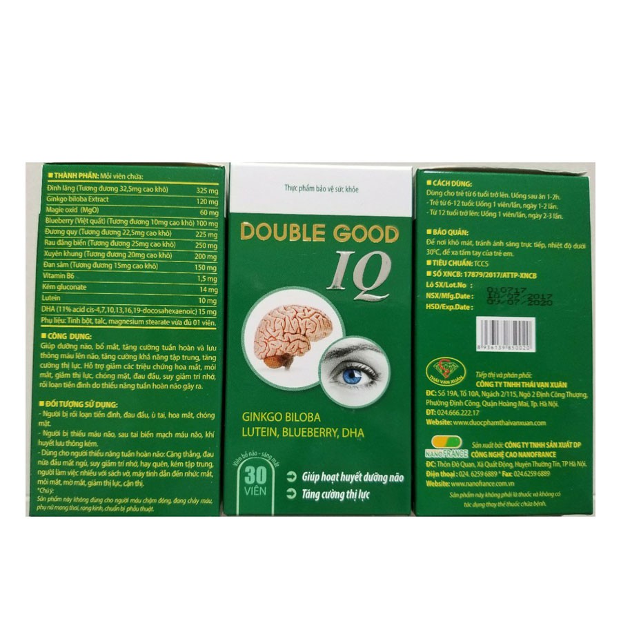 Viên uống Double Good IQ bổ não sáng mắt 30 viên - Healthy Pharmacy