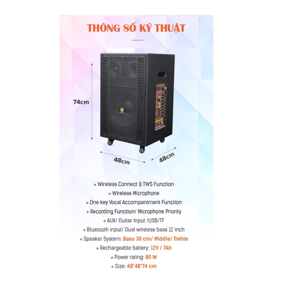 Loa Karaoke Best Sound BD-8012 / Best Sound BD-V12, bảo hành 12 tháng