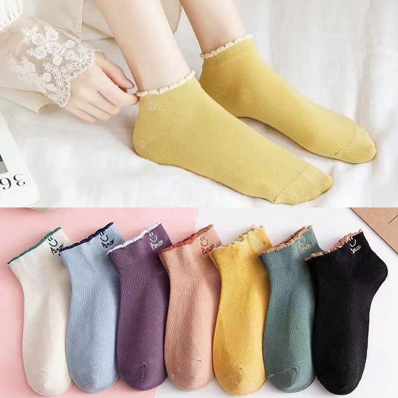 Tất nữ cổ ngắn, tất vớ cổ thấp cotton ulzzang Hàn Quốc nhiều màu