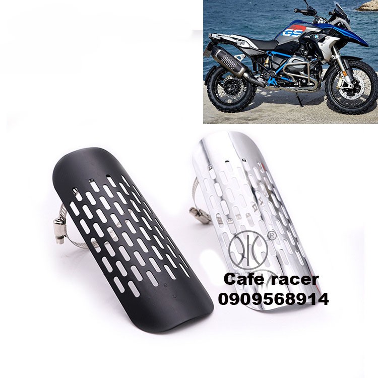 Ốp chụp pô chống nóng phỏng cho xe mô tô xe máy thép hợp kim