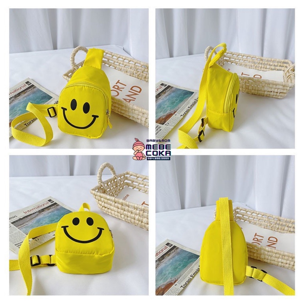 Túi đeo chéo cho bé hình mặt cười, túi trẻ em mini đi chơi – du lịch phong cách hàn quốc siêu cute, ngộ nghĩnh.