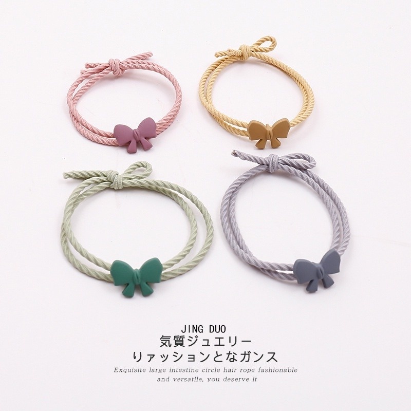 Dây Cột Tóc Cao Su Co Giãn Đính Nơ Nhỏ Dễ Thương