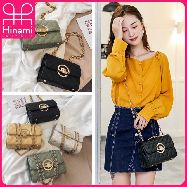 Túi Đeo Chéo Nữ Mini Dễ Thương Cute Đi Chơi Kẹp Nách Da PU Cao Cấp Thời Trang Hàn Quốc Hinami TN6