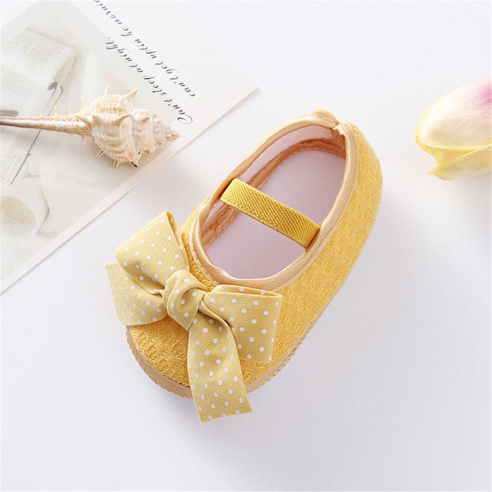 Giày Vải Mềm Đính Nơ In Họa Tiết Xinh Xắn Cho Bé Gái