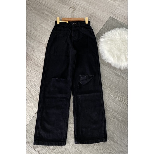 QUẦN JEANS ỐNG SUÔNG RÁCH GỐI XẺ M03 Giá siêu rẻ NoBrandYesDenim