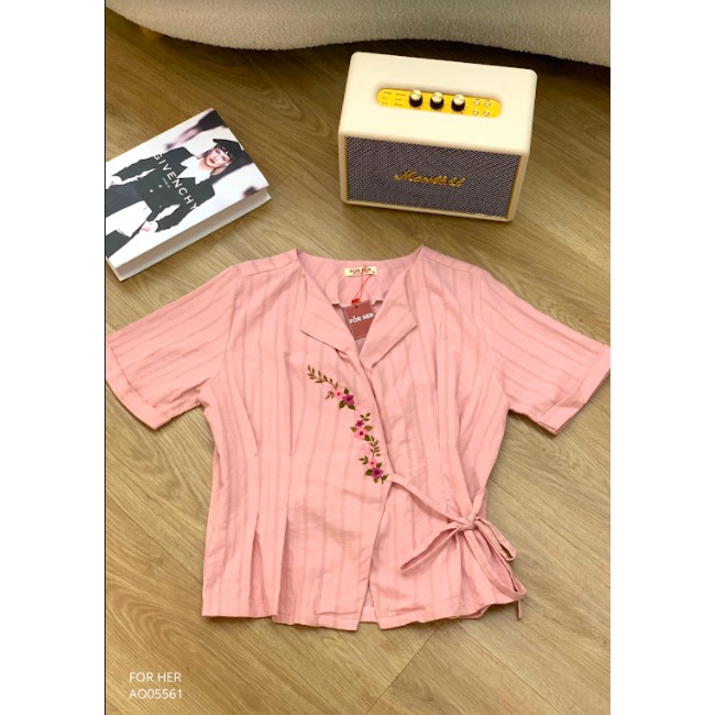 Áo đắp chéo thêu hoa AO0556