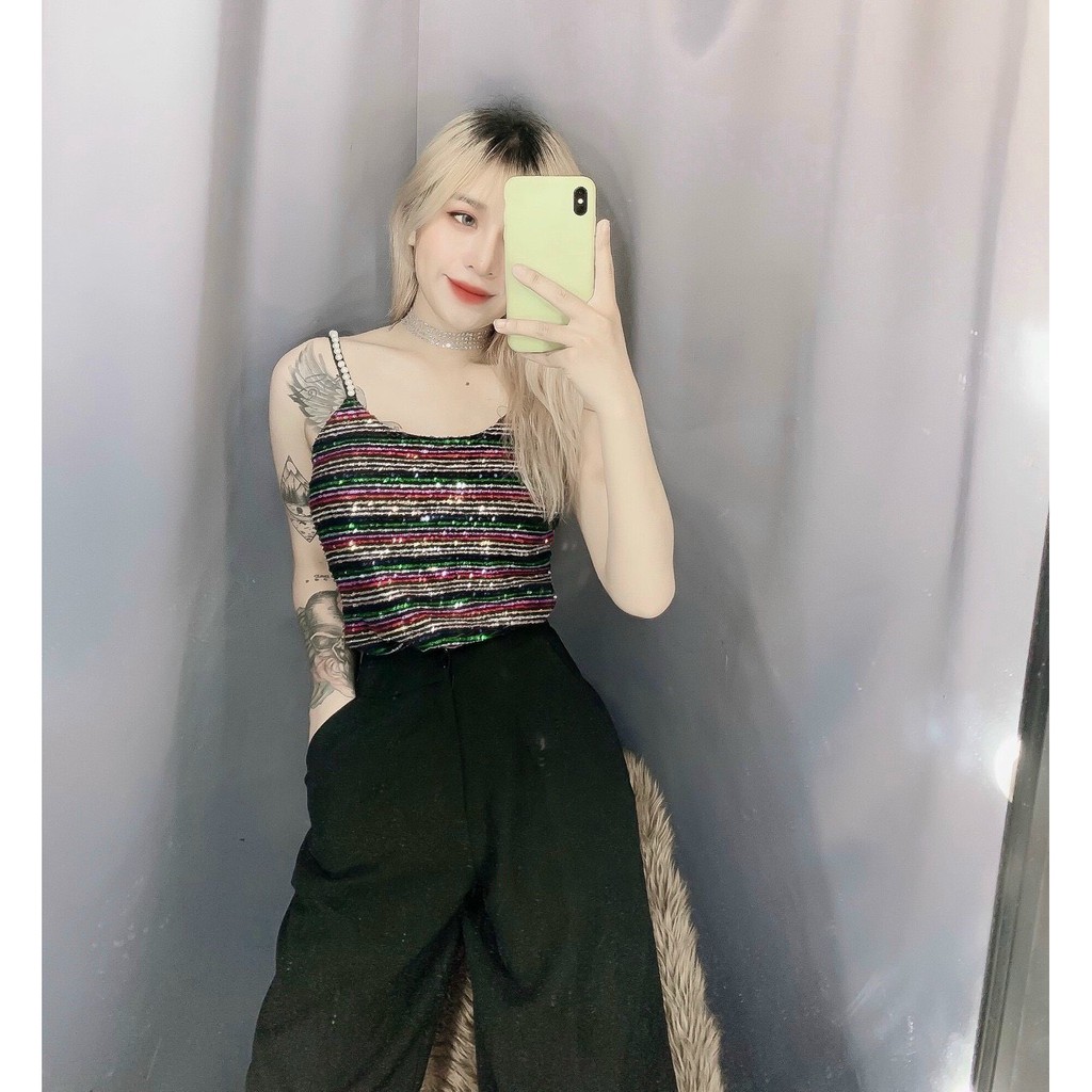 Áo 2 dây ngọc thun nhũ xinh xinh sexy sang trọng