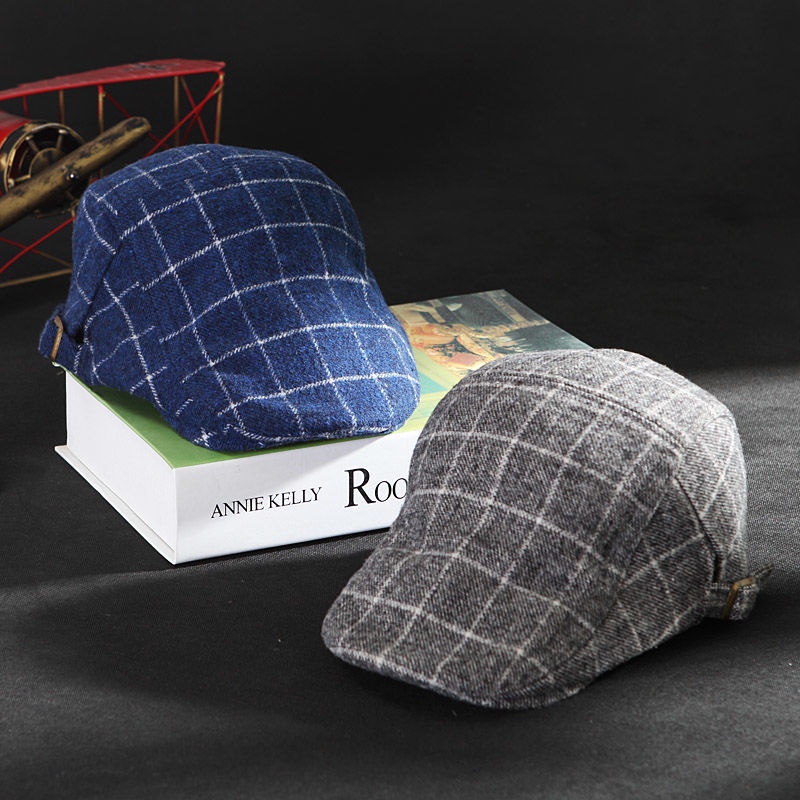 Nón Beret Họa Tiết Sọc Caro Thời Trang Cho Bé