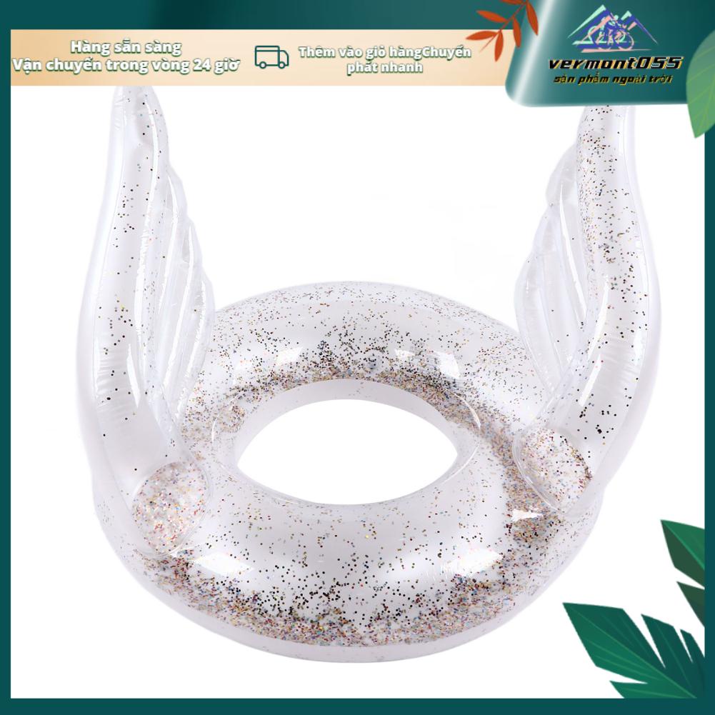 Vermont055 Vòng bơi bơm hơi Sequin Swim Angel Wing Shiny Floating Tube for Summer Pool Party Beach Đồ chơi