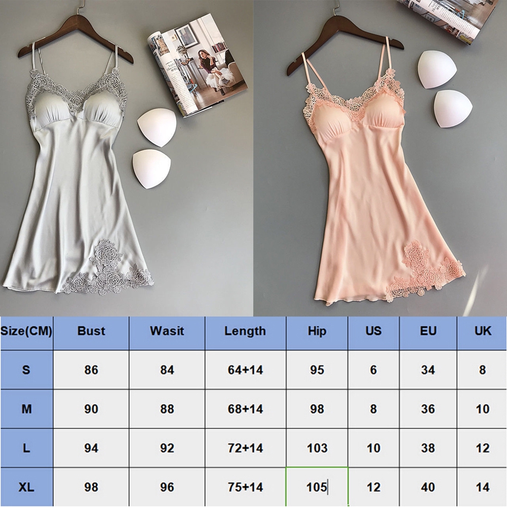 Đầm ngủ sát nách vải lụa satin thời trang quyến rũ