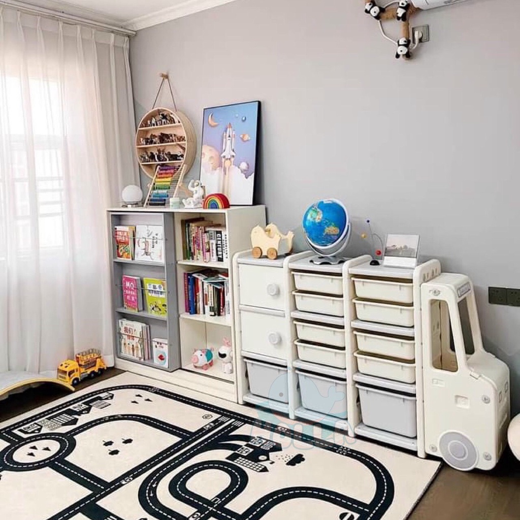 Kệ đồ chơi Ôto Bus Holla phong cách Hàn Quốc đựng đồ chơi, quần áo cho bé | Tủ đựng đồ chơi