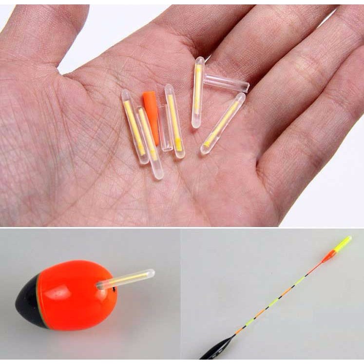 Set 25 que phát sáng gắn phao câu cá cỡ 15m 3.0x25mm/30m 4.5x37mm tiện dụng