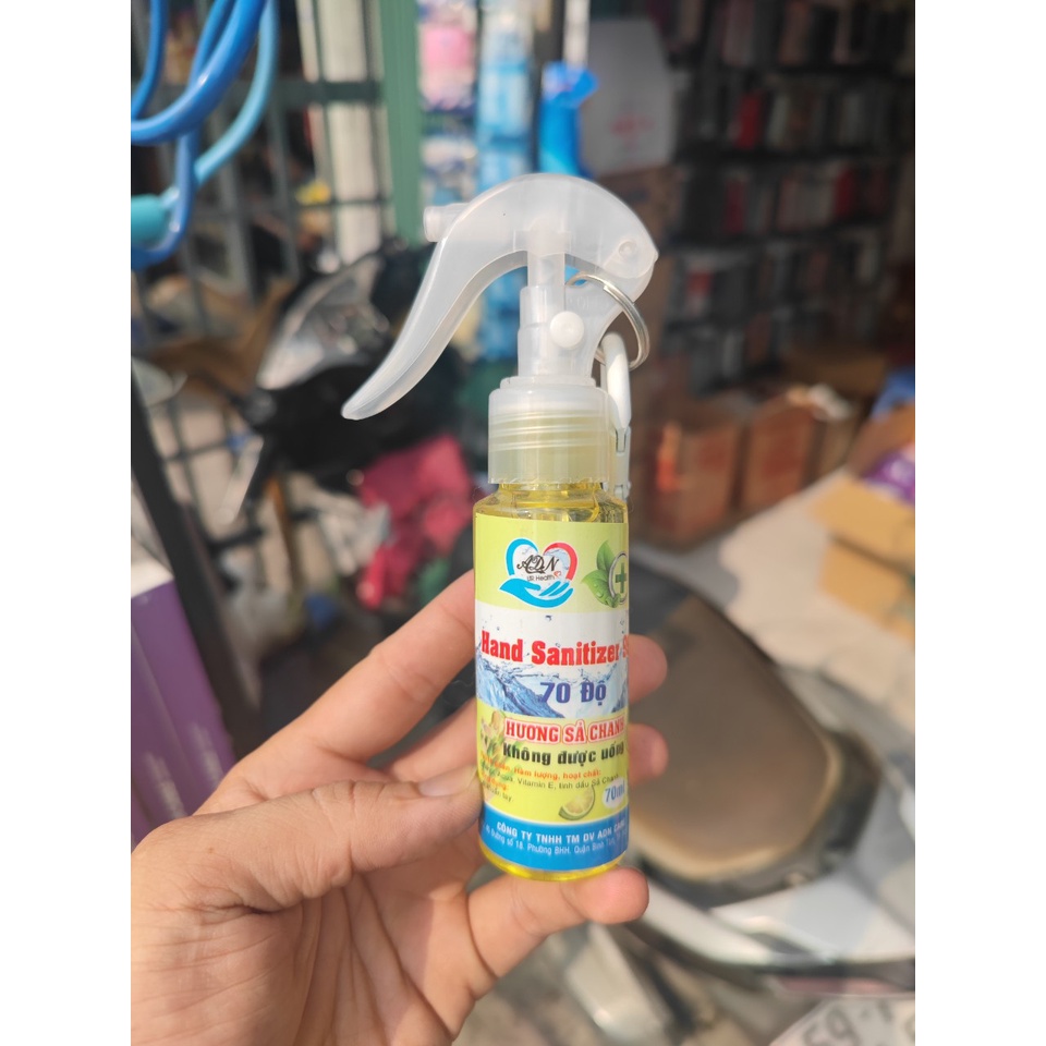 Xịt Cồn ADN Mini 70ml Có Ba Mùi Có Móc Treo , Cồn Sát Khuẩn Tiện Lợi Bỏ Túi ( Có Hương Thơm )