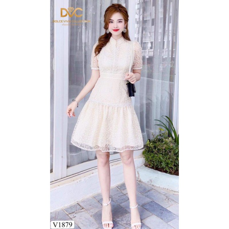 [VÁY ĐI TIỆC CAO CẤP] Váy ren kem thiết kế | BigBuy360 - bigbuy360.vn