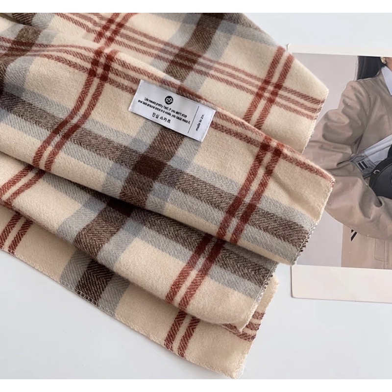 [HÀNG CÓ SẴN] KL15 - Khăn len quàng cổ kẻ sọc unisex nam nữ phong cách Hàn Quốc