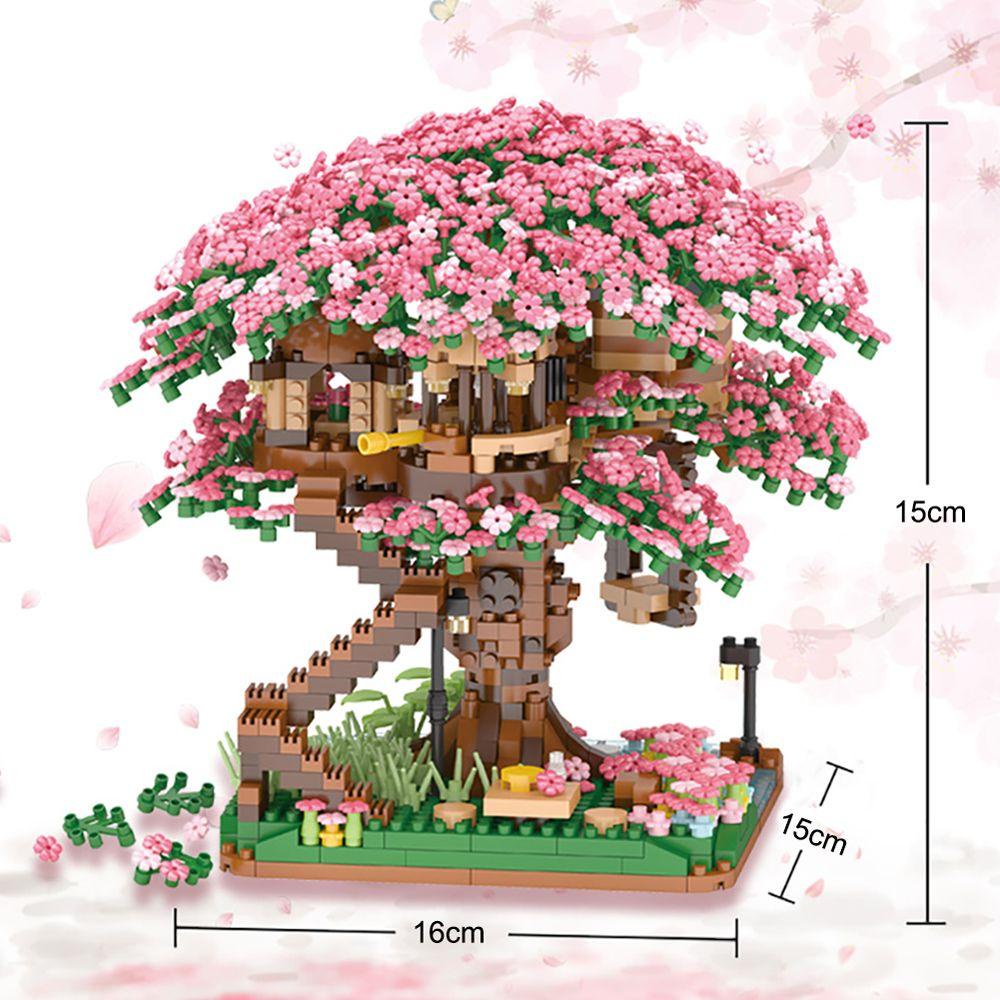 Bộ Đồ Chơi Lắp Ráp Mô Hình Cây Hoa Anh Đào Bằng Nhựa DIY