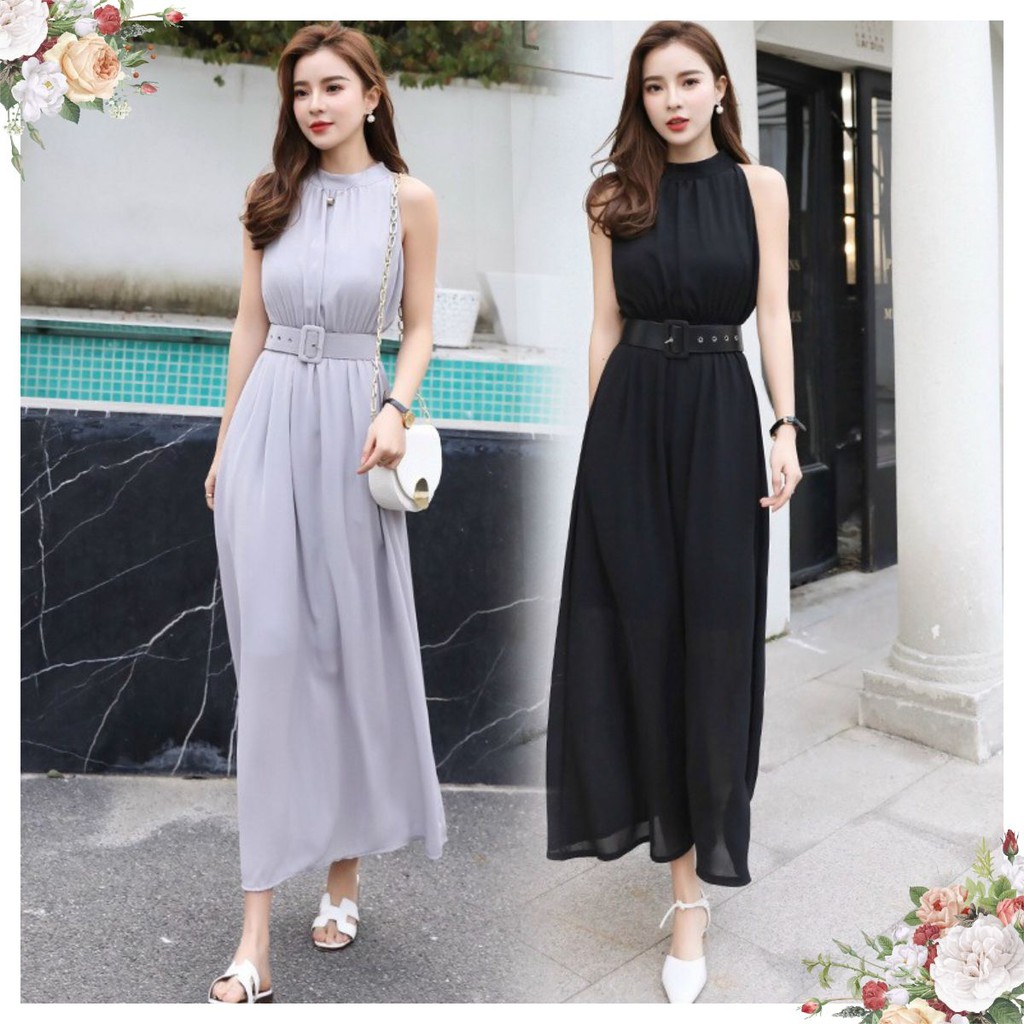 Đầm Maxi Đẹp ❤️FREESHIP❤️ Dáng Dài Cổ Trụ Eo Thun Kèm Nịt | BigBuy360 - bigbuy360.vn