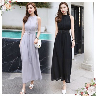 Đầm Maxi Đẹp ❤️FREESHIP❤️ Dáng Dài Cổ Trụ Eo Thun Kèm Nịt