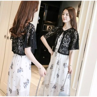 Áo Khoác Lửng Ren 2 Màu