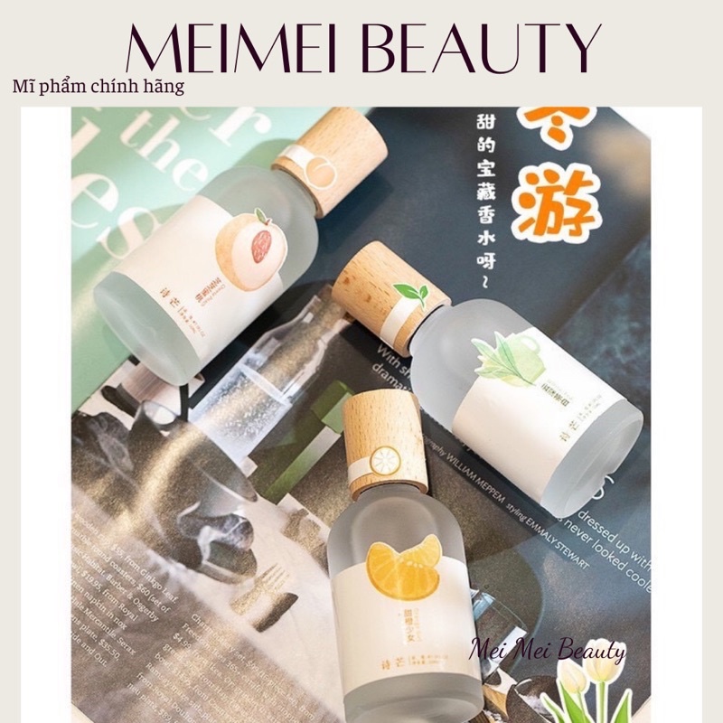 Nước Hoa Body Mist Shimang Trà Thơ Mẫu Mới Nắp Gỗ Thân Thủy Tinh Vỏ Mờ Sang Trọng Nh8 Xịt Thơm Body Mist