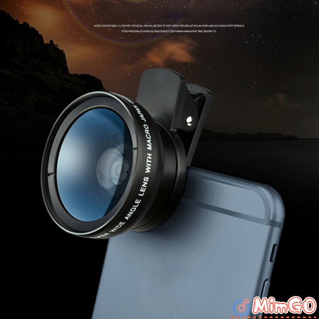 Ống Kính Macro-Lens 0.45x 49mm Uv Góc Rộng 2 Trong 1 Cho Điện Thoại